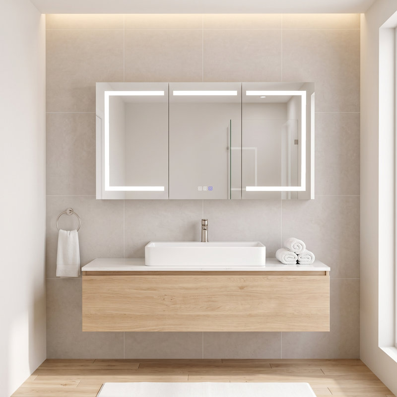 24 in. W x 30 in. H  Rectangular Framed Aluminum Surface Mount & Recessed Medicine Cabinet With Anti-Fog Mirror,Electrical Outlet,Interior Light,Adjustable Shelves,1 Right Door