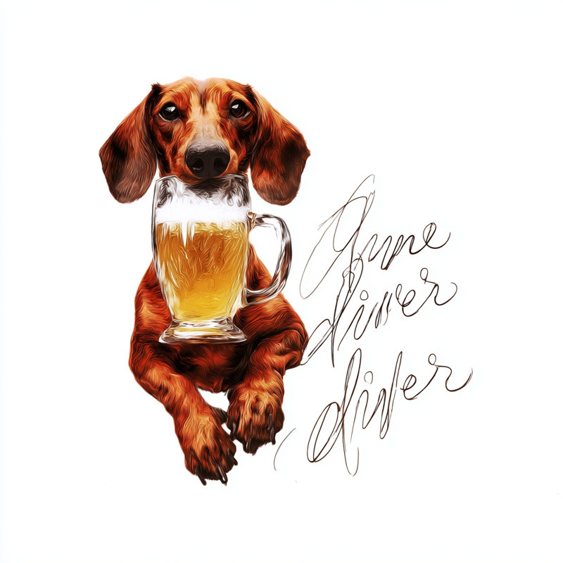 «Happy Beer Pup», art mural sur toile tendue, L 40 po x H 40 po x P 1,5 po