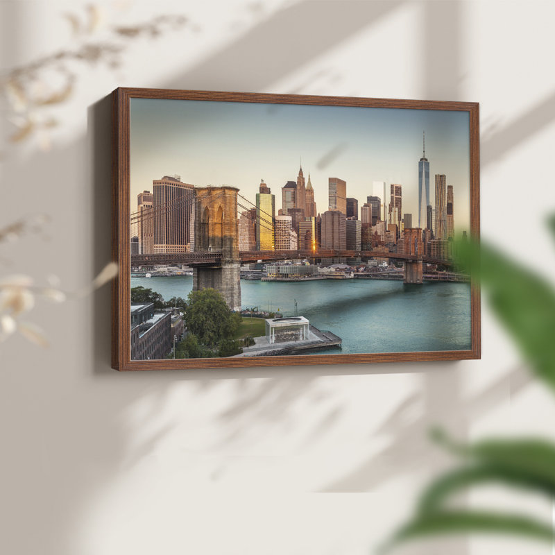 Lower Manhattan -Framed Print - Restickable, Walnut, 11" H x 14" W