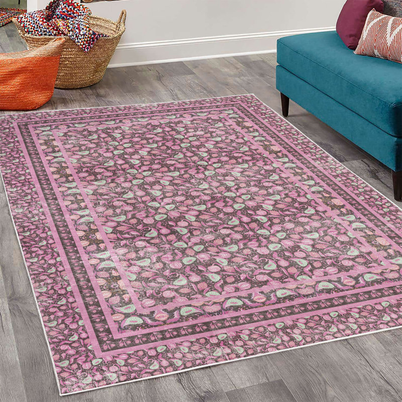 Tapis décoratif à longues fibres Jazella, Rectangle 4 pi x 5 pi 5 po