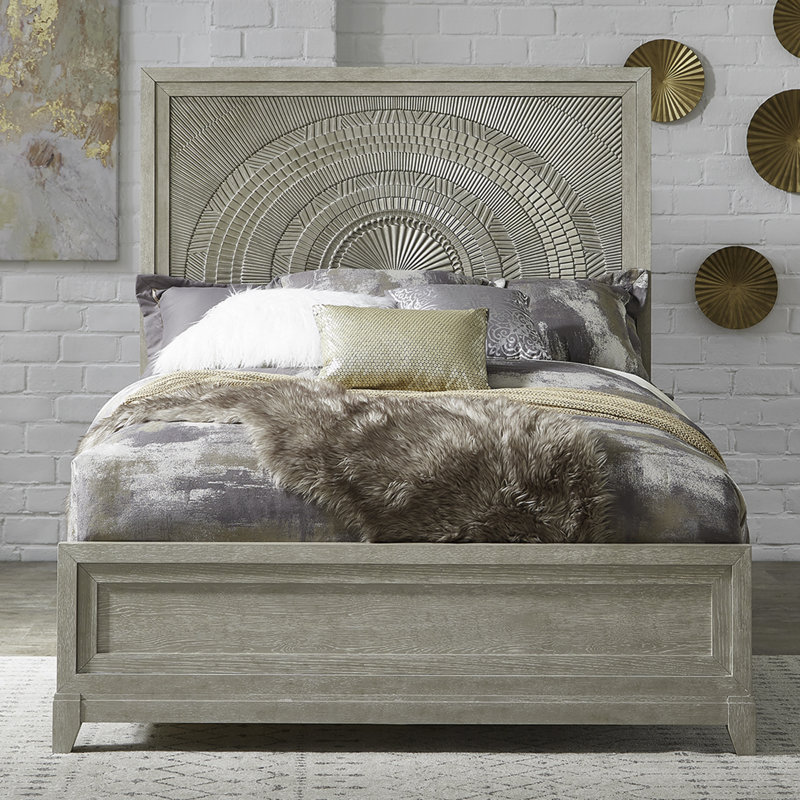 Belmar Decorative Panel Bed, Dresser & Mirror, Nightstand Bedroom Set, King