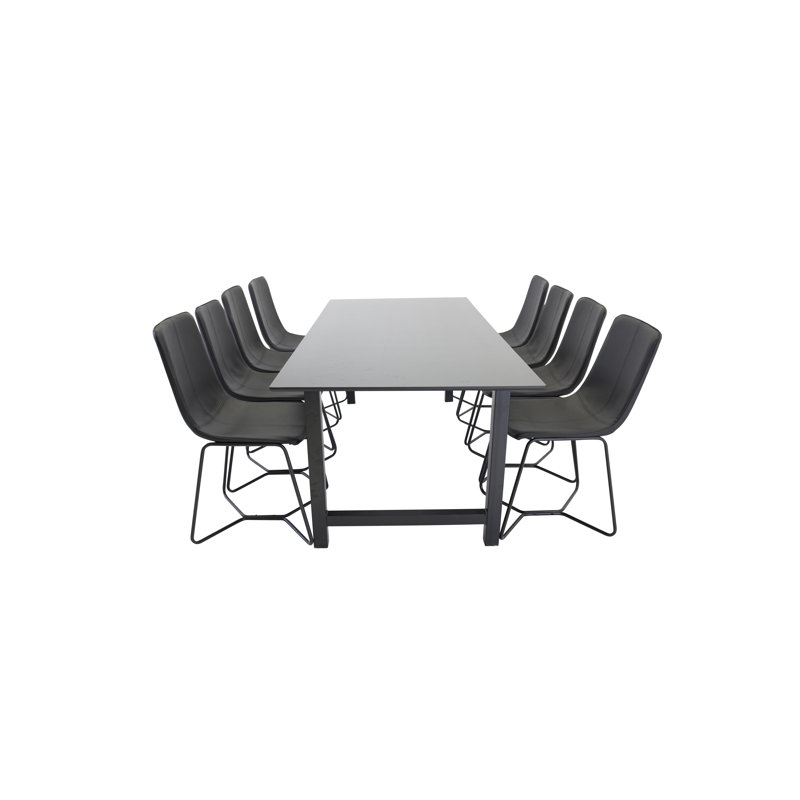 Nekoosa 8 -Person Dining Set, Black