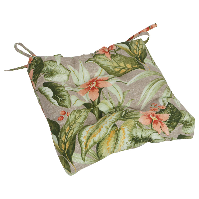 Ensemble de 2 coussins de chaise carrés de 16 pouces (ensemble de 2), Brun clair / rose / lever de soleil floral de Tahi