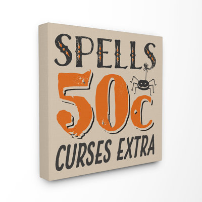 " Spells For Sale Curses Extra Spider Typography "