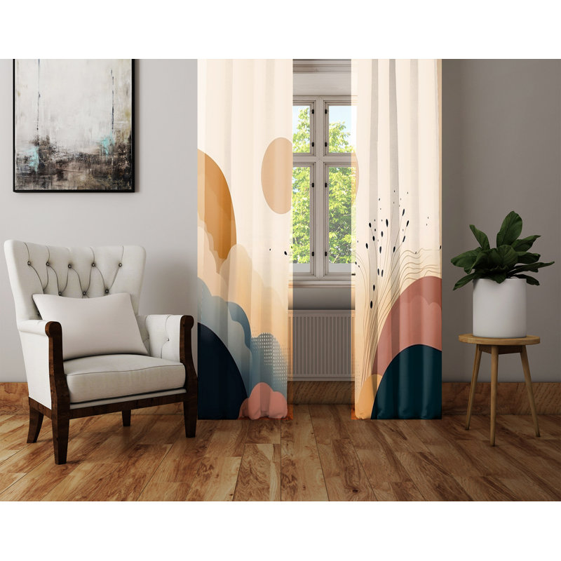 Paire de rideaux semi-transparents en polyester Bewe, L 40 po x L 52 po