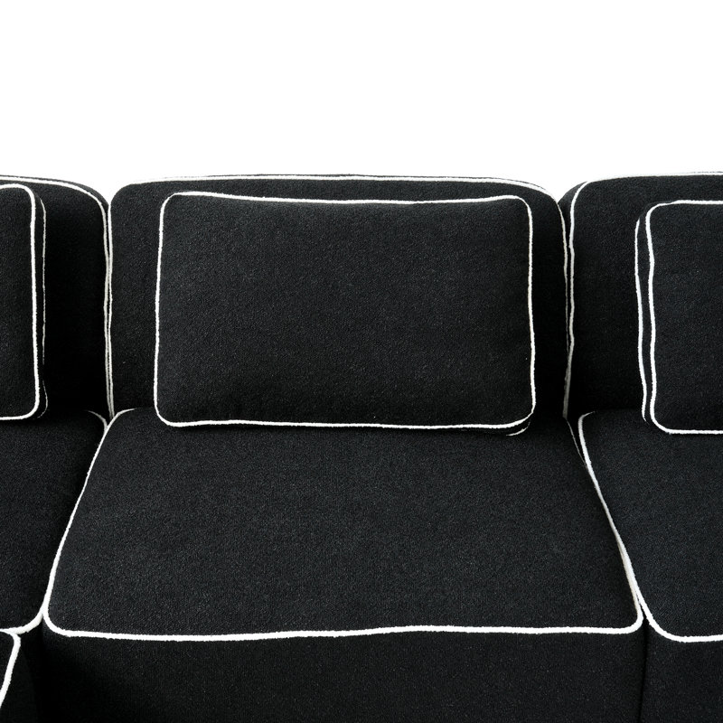 Canapé modulaire en L Adonia Penrith, Black Boucle