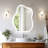 Stylish Stone Border Irregular Led Wall Mirror Bathroom Vanity Mirror With Blaklit 3 Color Temperature Lights Anit-fog Dimmable, 3 Touch Sensor Switch Plug In
