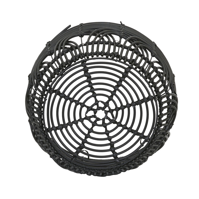 Black Round Resin Scallop Basket for Versatile Storage
