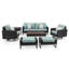 Milo Motion 7 Piece Rattan Sunbrella Sofa Set with Cushions-1070303671-1070303677
