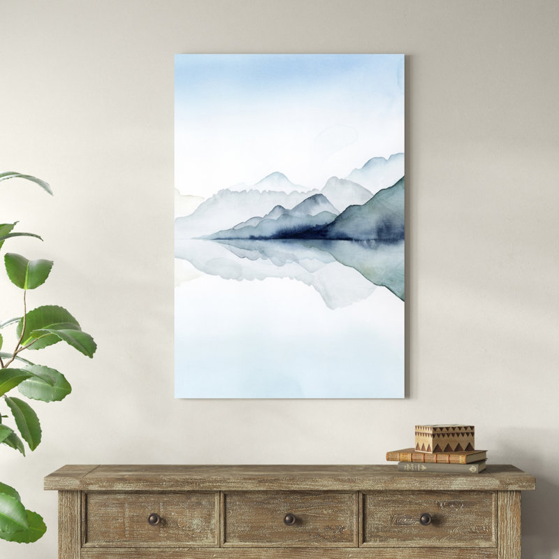 «Glacial II», peinture sur toile, H 48 po x l 32 po, Toile tendue