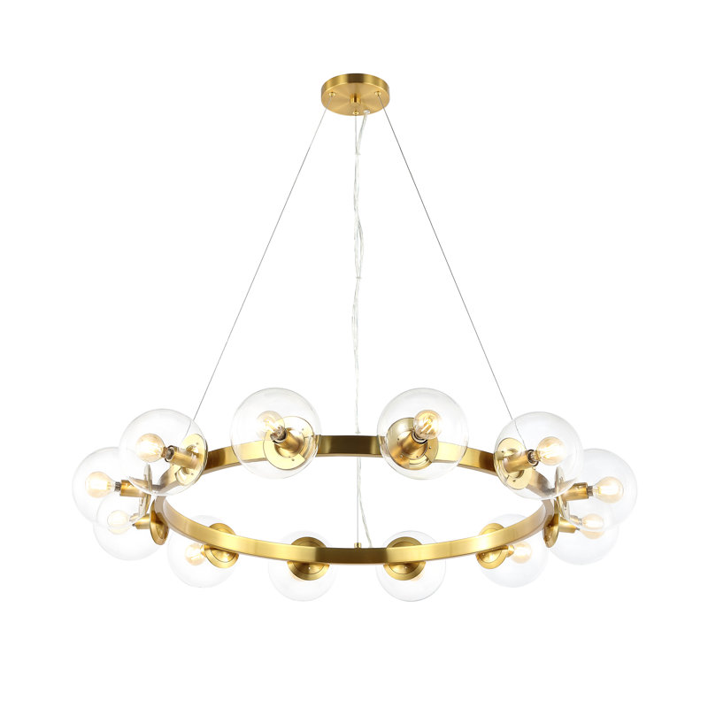 Joandaly 12 - Light Dimmable Wagon Wheel Chandelier, Brass