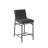 Lahni Contemporary Dark Gray Boucle Fabric Upholstered Counter Stool with Black Iron Legs and Cognac PU Accents-1073477140