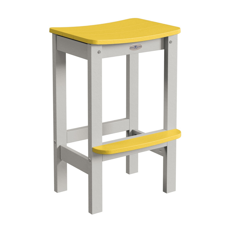 Tabouret de bar sans dossier Shoreline, Gris anse / jaune rayon de soleil