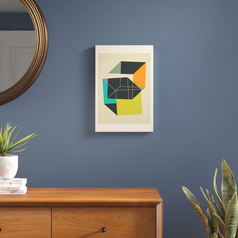 «Cubes V» par Jazzberry - reproduction sur toile tendue, H 12 po x l 8 po x P 0,75 po