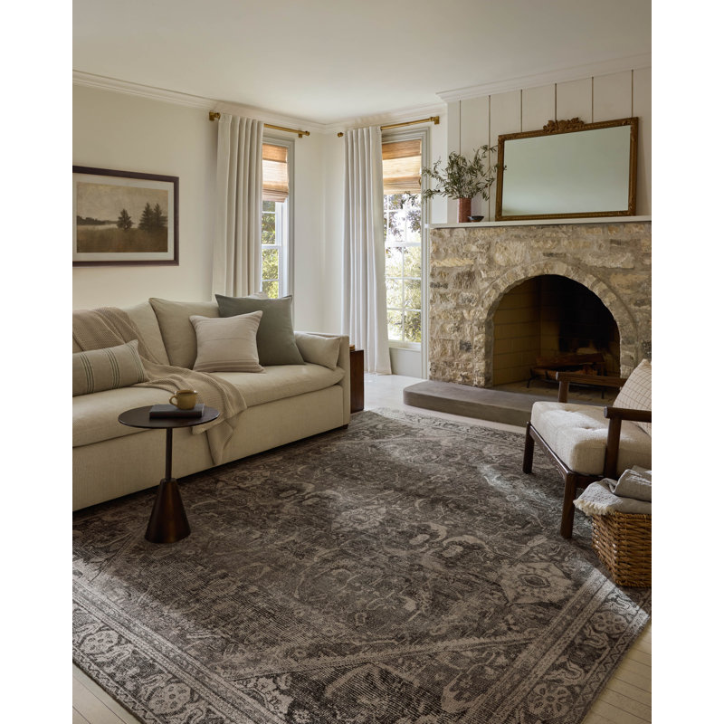Tapis encre / os Magnolia Home par Joanna Gaines x Loloi Wimberly, Rectangle 2 pi 3 po x 3 pi 9 po