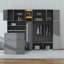 Lit escamotable simple, armoire murale avec garde-robe et tablettes de rangement, tablettes à DEL à 5 niveaux, armoires suspendues-132798050