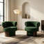 Fauteuil demi-tonneau rotatif moderne courbé et sculptural-2098891405