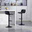 Ensemble de 2 tabourets de bar - tabourets de bar modernes en cuir de polyuréthane à hauteur de comptoir avec dossier, îlots de cuisine pivotants à hauteur réglable, sans accoudoirs, grande base - noir-332339553