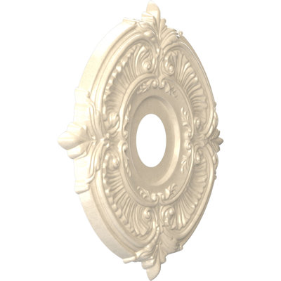 16"OD x 3 1/2"ID x 1"P Attica Thermoformed PVC Ceiling Medallion (Fits Canopies up to 5 5/8"), Universal Metallic Pearl Mist