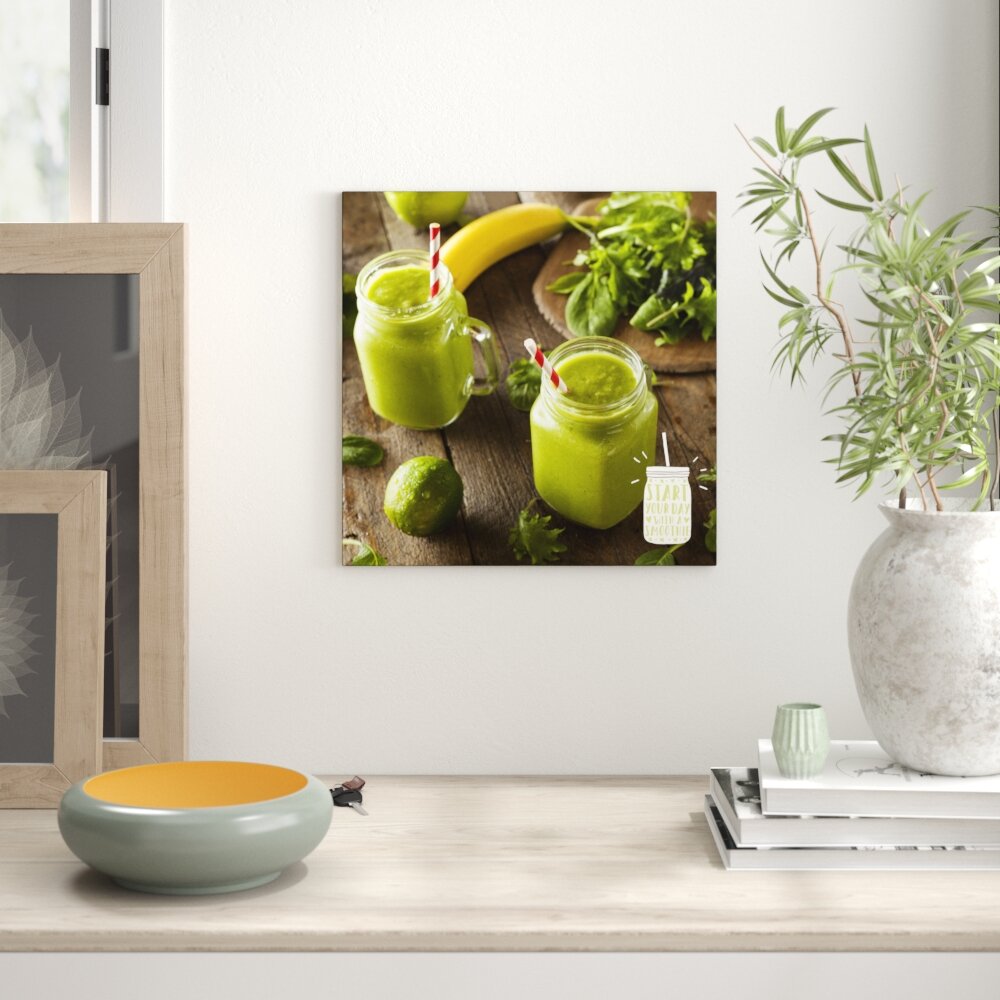 Glasbild Grüner Smoothie, Fotodruck