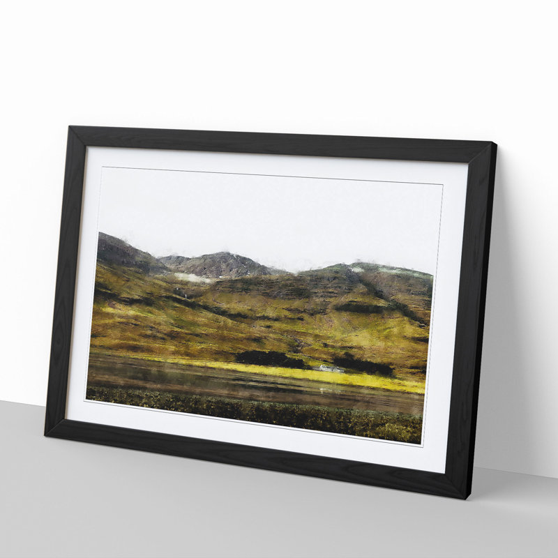 Glencoe in the Scottish Highlands - Picture Frame Painting, 36cm H x 48cm W x 2cm D, Black Framed