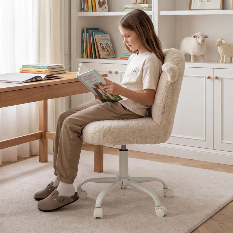 Kids Personalized 43 cm Chair and Ottoman, Khaki