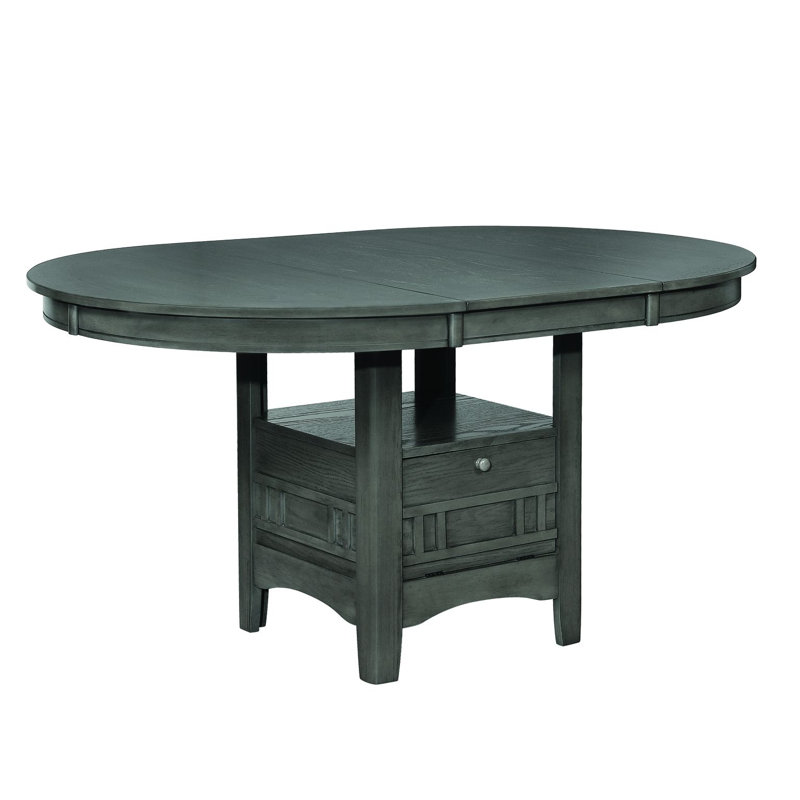 Beklabito Extendable Dining Table, Medium Gray, 36.25" H x 42" W x 60" L