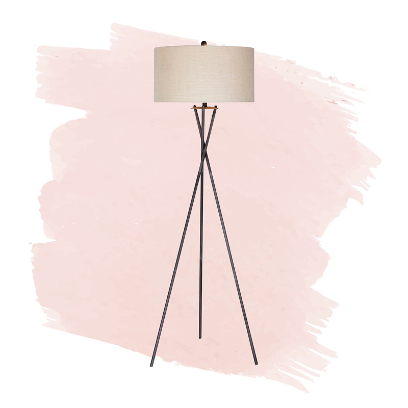 Dorthe 63.5'' Tripod Floor Lamp, Rust Black
