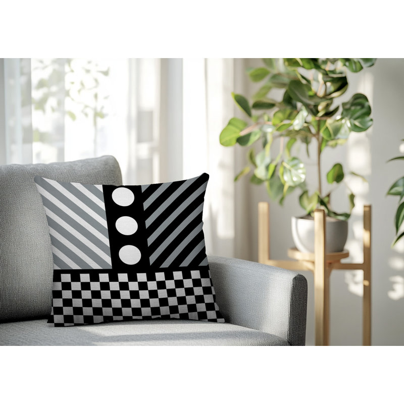 Coussin Brixa, Gris, Carré 20 po
