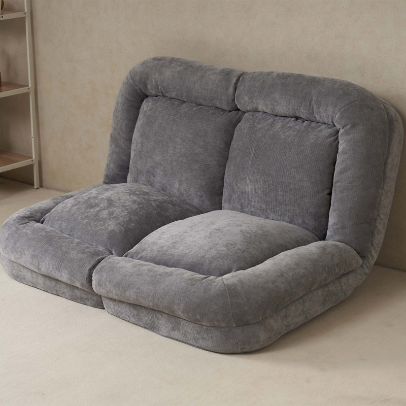 Convertible Fold-Out Single Sofa Bed, Gray 