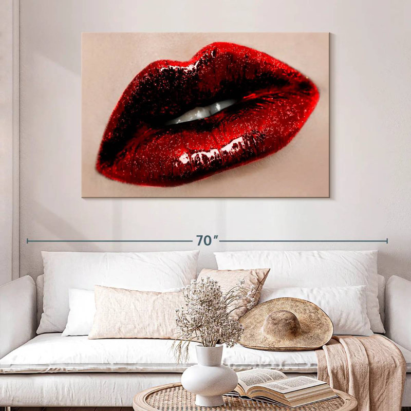 Shuttleworth Dark Red Lips, 32" H x 48" W