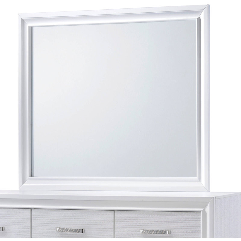 Lanier Wood Wall Mirror, White