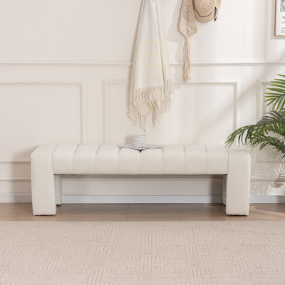 Laytona 59"W Upholstered Bench with Channel Tufted by Latitude Run