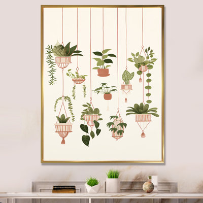 «Botanical Bliss Joyful Hanging Boho Houseplants I», reproduction sur toile