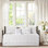 Ensemble de lit de jour 6 pièces - Housse réversible à bord festonné blanc, pour plus de confort, matelas simple, comprend, taies décoratives, coussin décoratif avec soirée de taille A