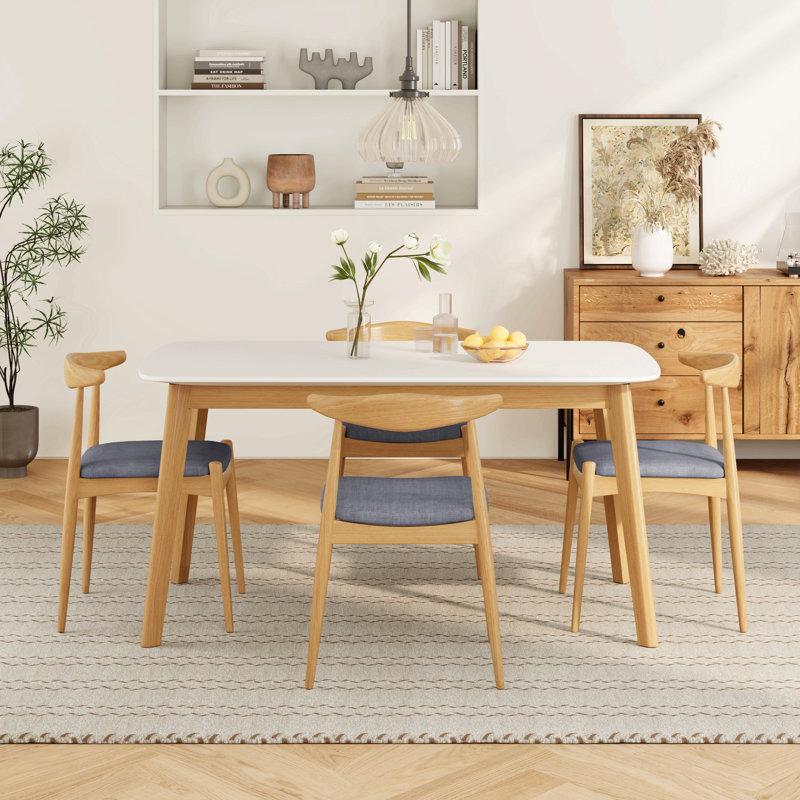 Ensemble de salle à manger 5 pièces Mid-Century, Gris