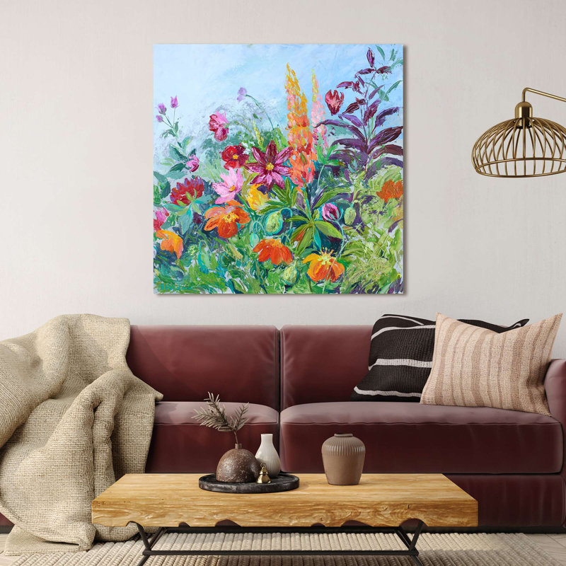 Floral Painting: Wild and Wonderful IV 1 Piece Wrapped Canvas Wall Art, 50cm H x 50cm W