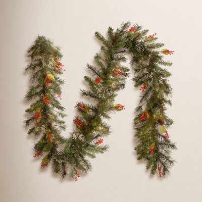 9 ft. Wintry Pine Garland with Clear Lights