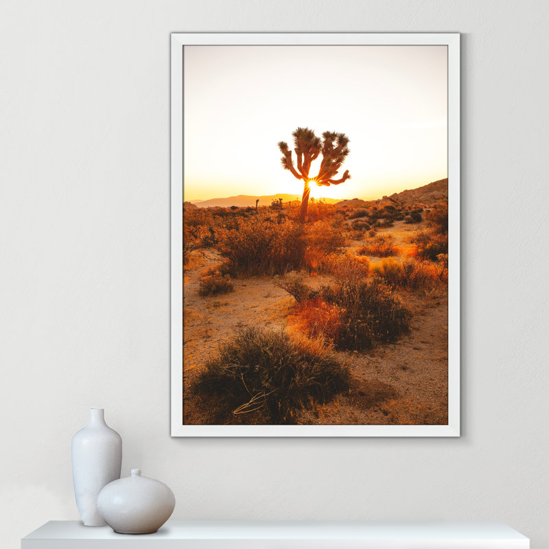 " Desert Dawn " by Joshua Earle, White Flat Frame, No Mat, 42.5" H x 30.5" W x 0.75" D