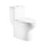 Une toilette, 1,1 / 1,6, chasse d'eau Tornado, hauteur, siège de chaise confortable, double siphon, cuve sans rebord, blanc brillant à fermeture douce, fonctionnement en douceur, efficacité de l'eau moderne