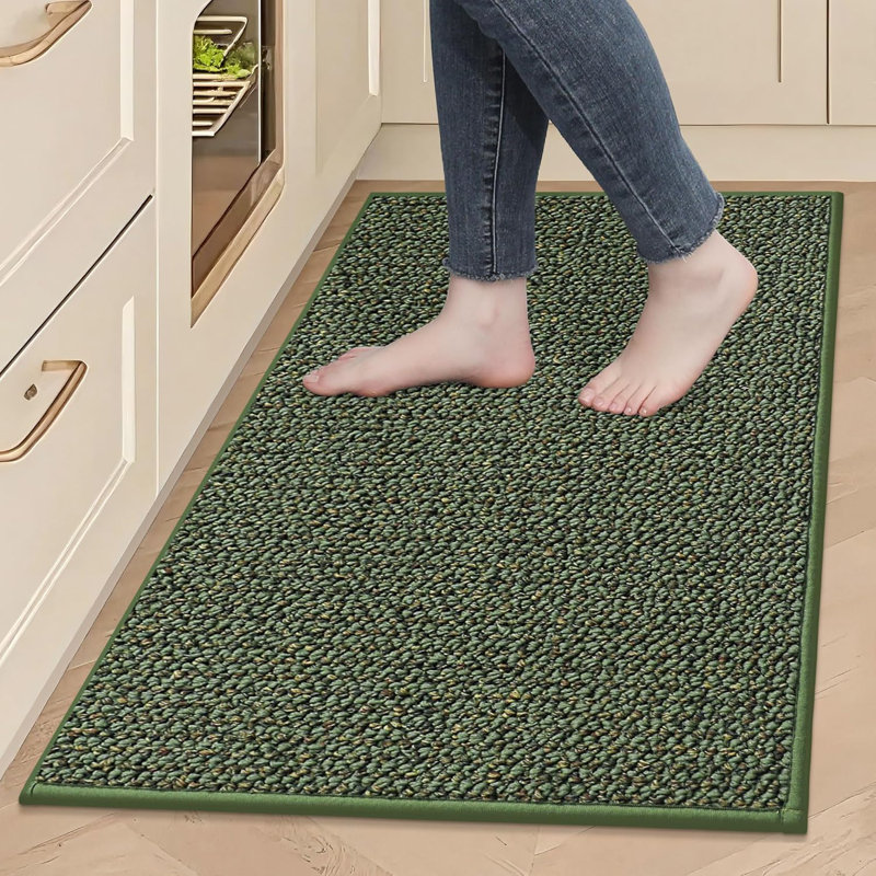 Super Absorbent Kitchen Rugs Stain Resistant 24"x36", Green