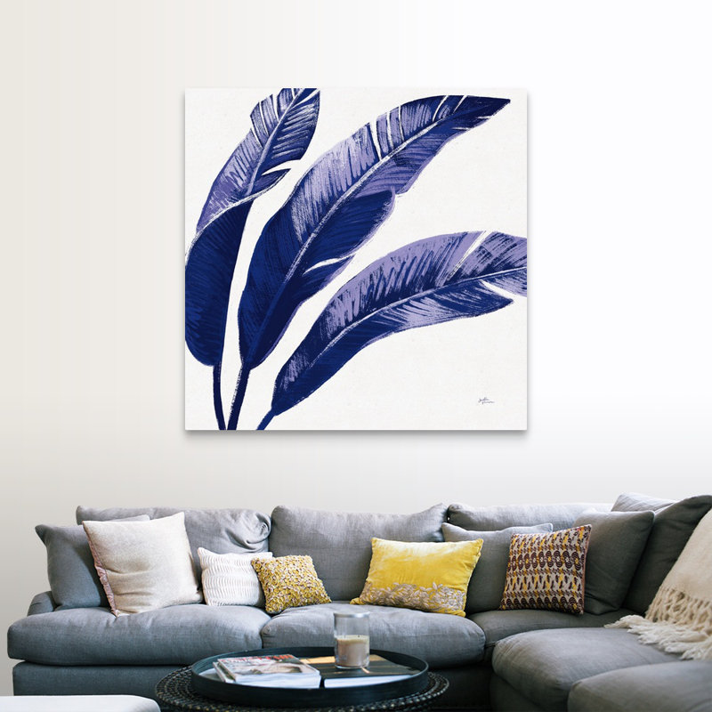 Welcome to Paradise - Indigo, Toile tendue, H 48 po x l 48 po x P 1,25 po