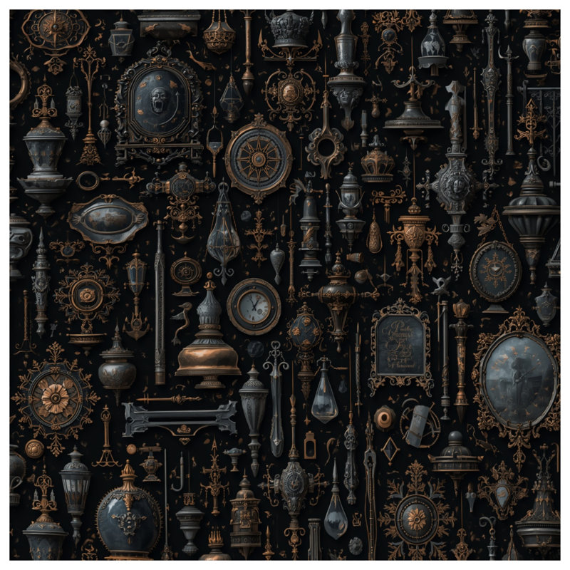 Housses de couette objets ornés rétro, King