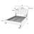 Grey Polyfiber Upholstered Queen Bed, Wooden Arch Design Bedframe, Adjustable Headboard, Modern Size Bed With Polyfiber, Hb
