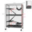 Cage à 5 furets et chinchilla avec 50 portes, 4 portes, plateau amovible, acier, gris