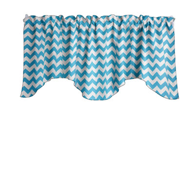 Cantonnière festonnée en mélange de coton à chevrons l 58 po