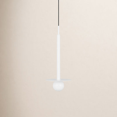 Brickell Single Light Glass Steel Dimmable Pendant