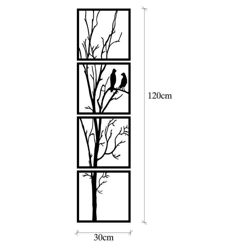 4 Piece Wall Décor Set, 47" H x 12" W x 0.06" D