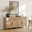 Buffet 68 po avec 4 portes et 2 tiroirs, grande table basse avec beaucoup de rangement, ensemble de 2-833299138