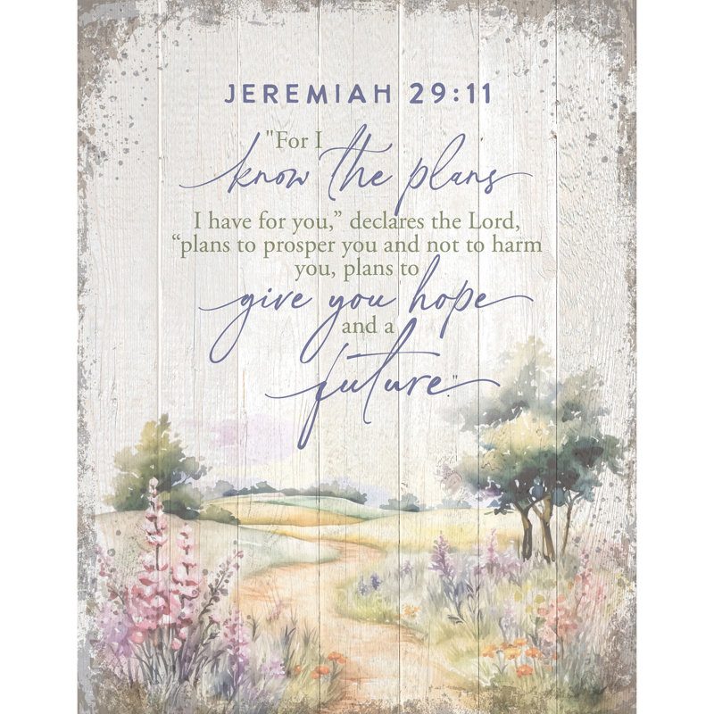 Plaque en bois «For I Know The plans» - 11,75 po x 15 po